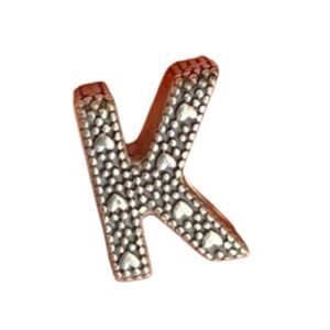 Authentic Pandora Letter K Charm for Bracelet or Necklace Silver 925